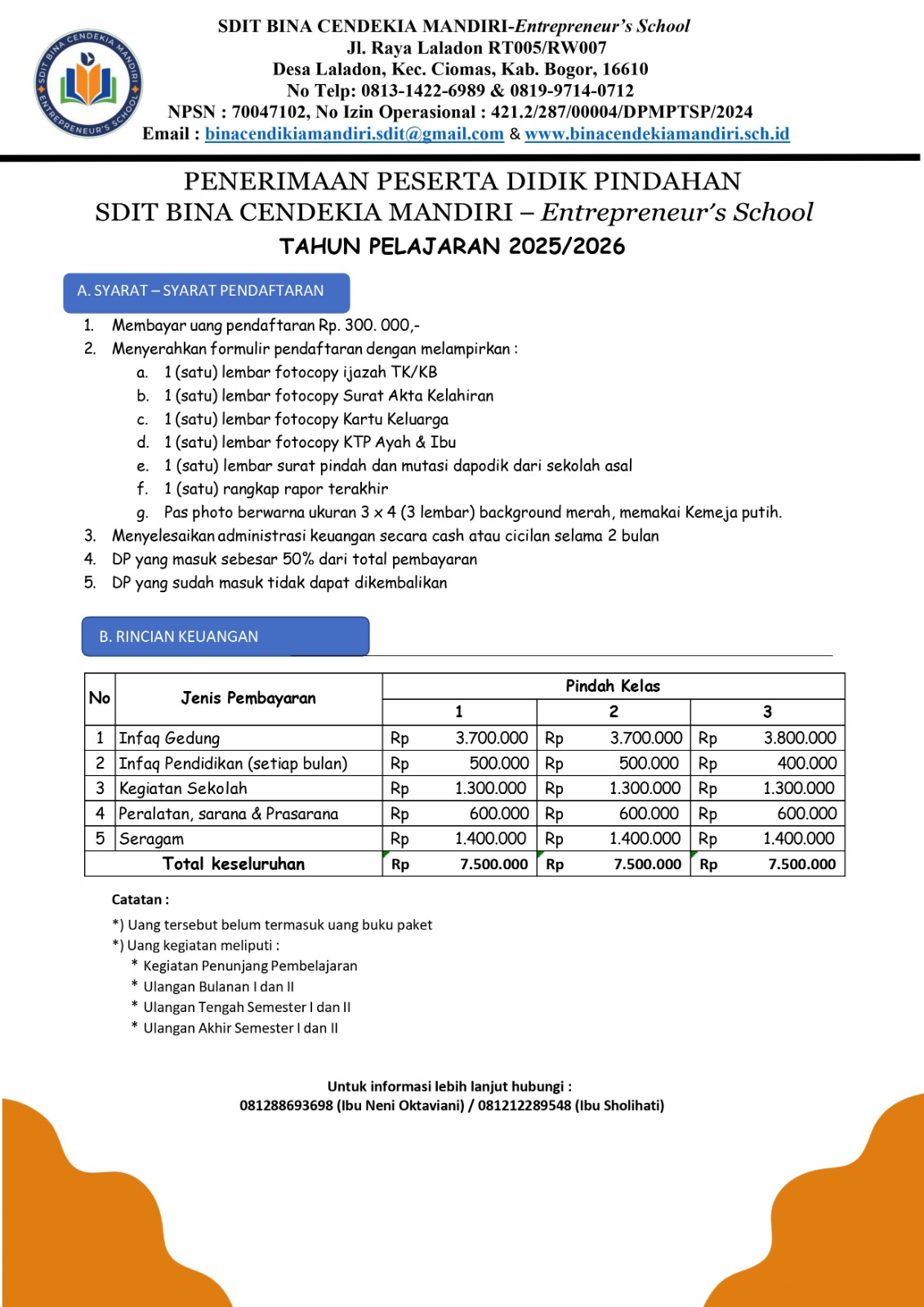 SPMB SDIT BCM TA. 2026/2027