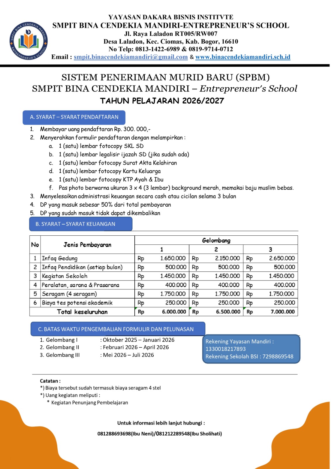 SPMB SMPIT BCM TA. 2026/2027